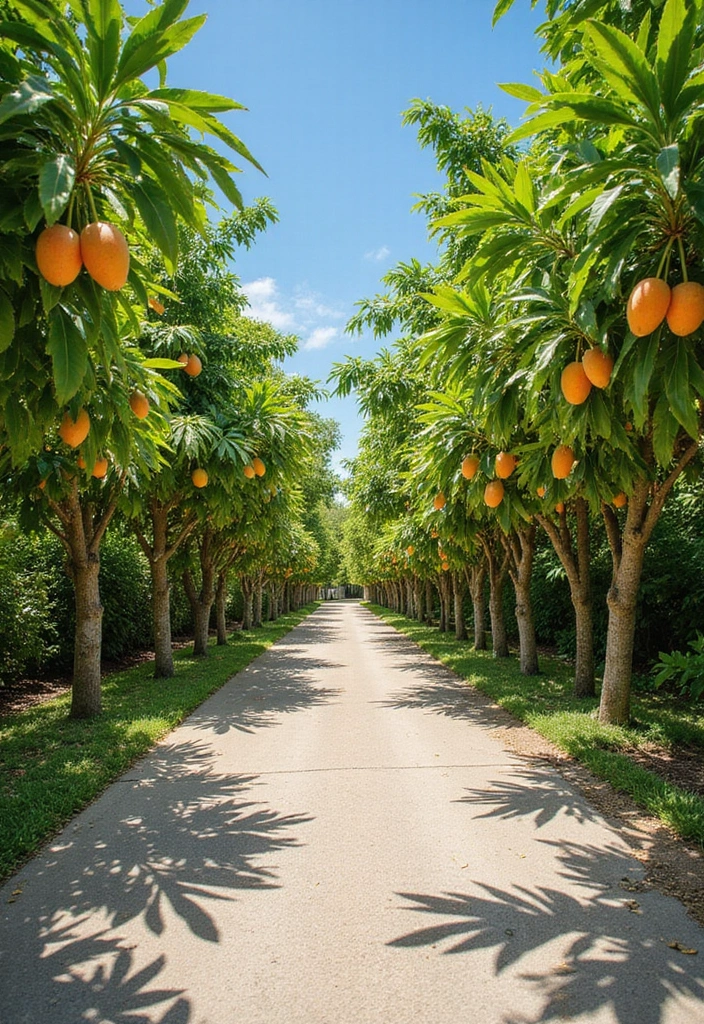 28 Driveway Landscaping Ideas for a Tropical Garden Design - 9. Tropical Fruit Trees