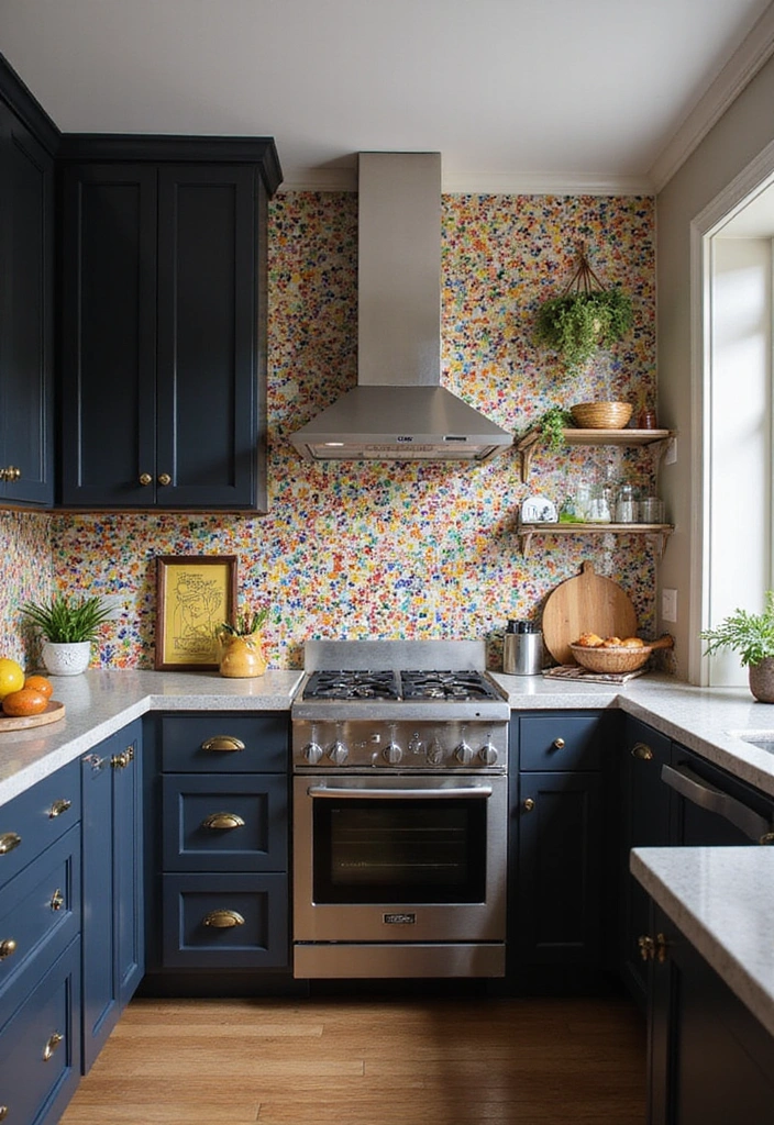 21 Backsplash Ideas for Dark Cabinets - 15. Bright Mosaic Tiles
