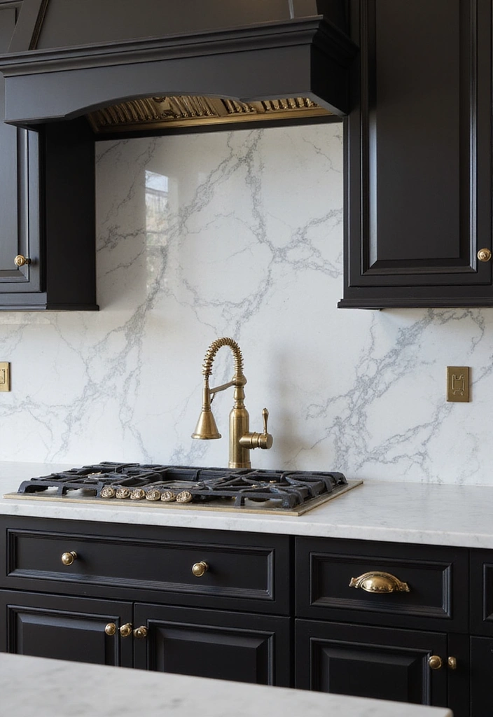 21 Backsplash Ideas for Dark Cabinets - 4. Classic Marble