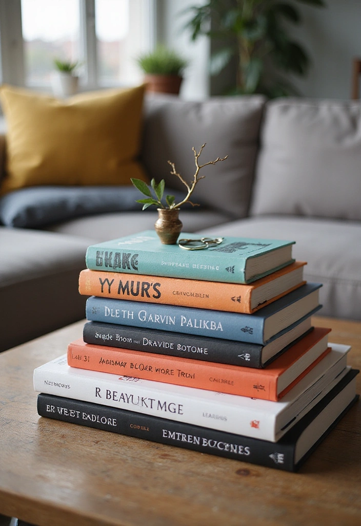 21 Coffee Table Decor Ideas for a Bohemian Home - 16. Layered Books