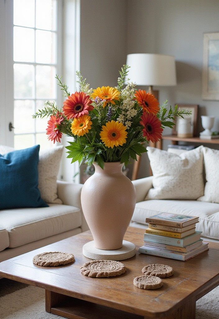 21 Coffee Table Decor Ideas for a Bohemian Home - 3. Statement Centerpieces
