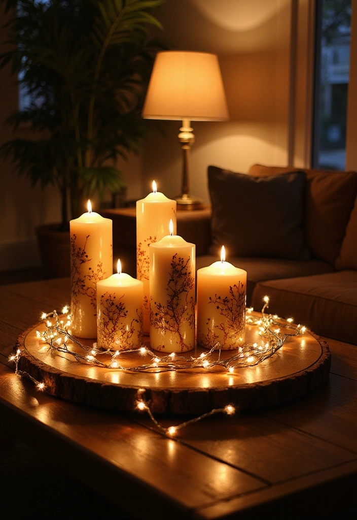 21 Coffee Table Decor Ideas for a Bohemian Home - 9. Layered Lighting
