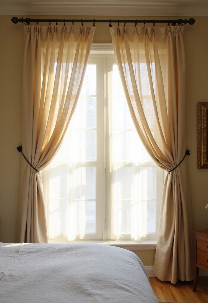 21 Master Bedroom Ideas for Couples - 14. Romantic Window Treatments