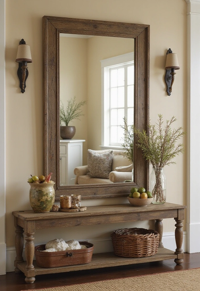 21 Mirror Wall Design Ideas - 10. Rustic Barn Mirrors