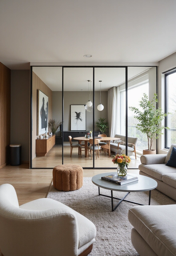 21 Mirror Wall Design Ideas - 19. Mirrored Room Dividers