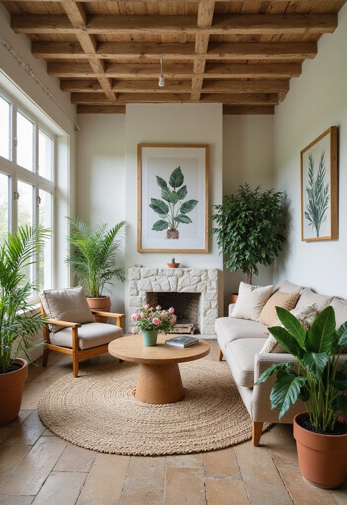 21 Modern Bohemian Living Room Ideas - 16. Outdoor-Inspired Decor