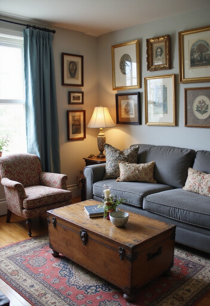 21 Modern Bohemian Living Room Ideas - 3. Vintage and Thrifted Finds