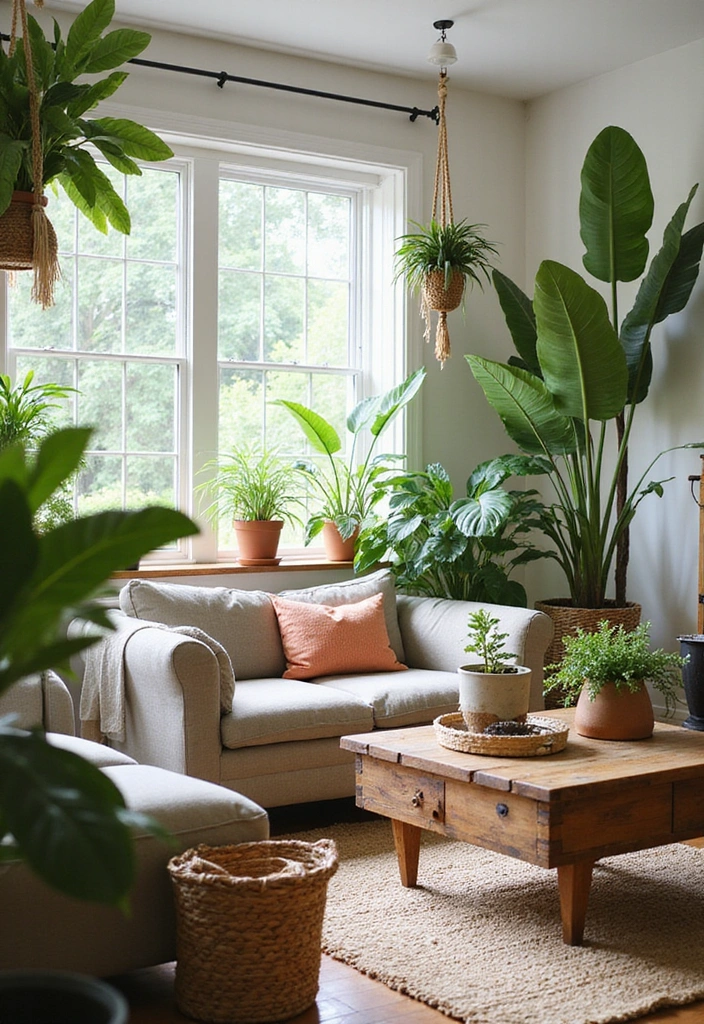 21 Modern Bohemian Living Room Ideas - 5. Natural Elements