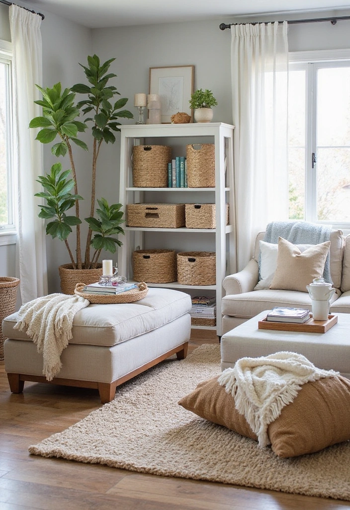 21 Modern Bohemian Living Room Ideas - 6. Functional Decor