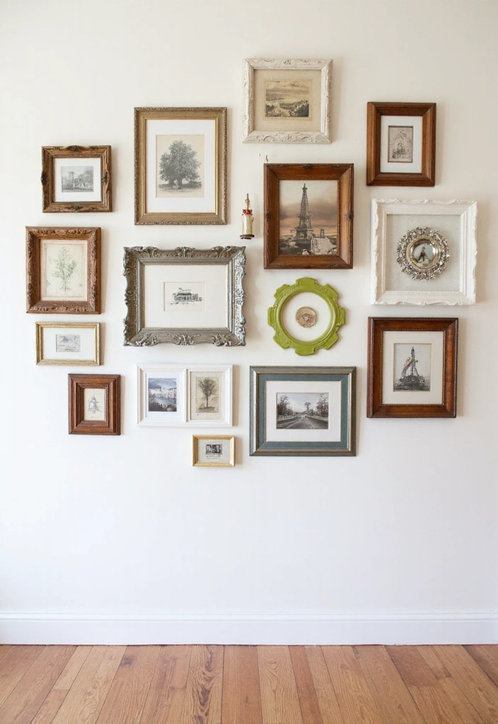 21 Picture Wall Ideas for Living Room - 1. Eclectic Mix of Frames