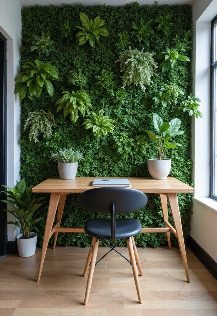 22 Accent Wall Ideas for Offices - 15. Wall of Plants