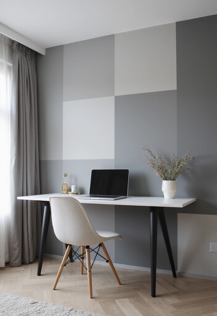 22 Accent Wall Ideas for Offices - 4. Monochromatic Color Block
