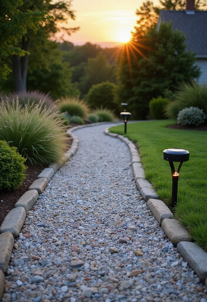 22 Front Yard Landscaping Ideas with Rocks - 2. Pathways of Pebbles