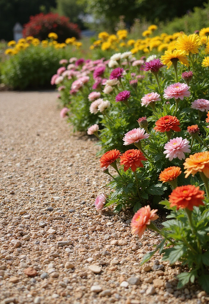 22 Front Yard Landscaping Ideas with Rocks - 8. Gravel Mulch for Flower Beds