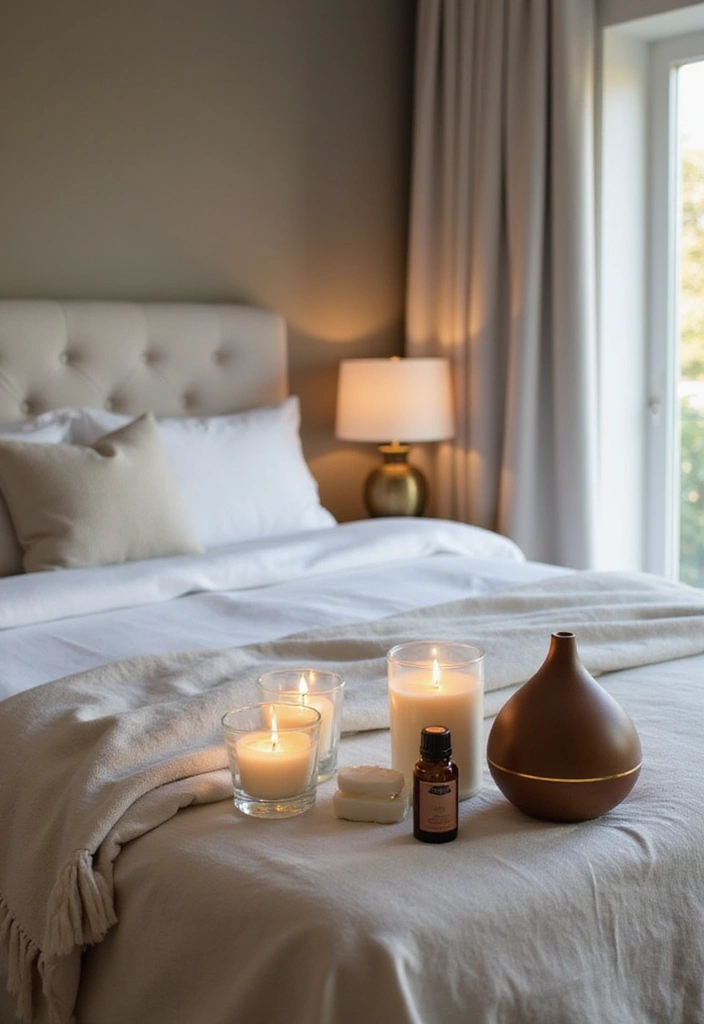 22 Master Bedroom Decor Ideas - 13. Calming Scents