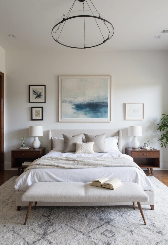 22 Master Bedroom Decor Ideas - 19. Modern Artwork