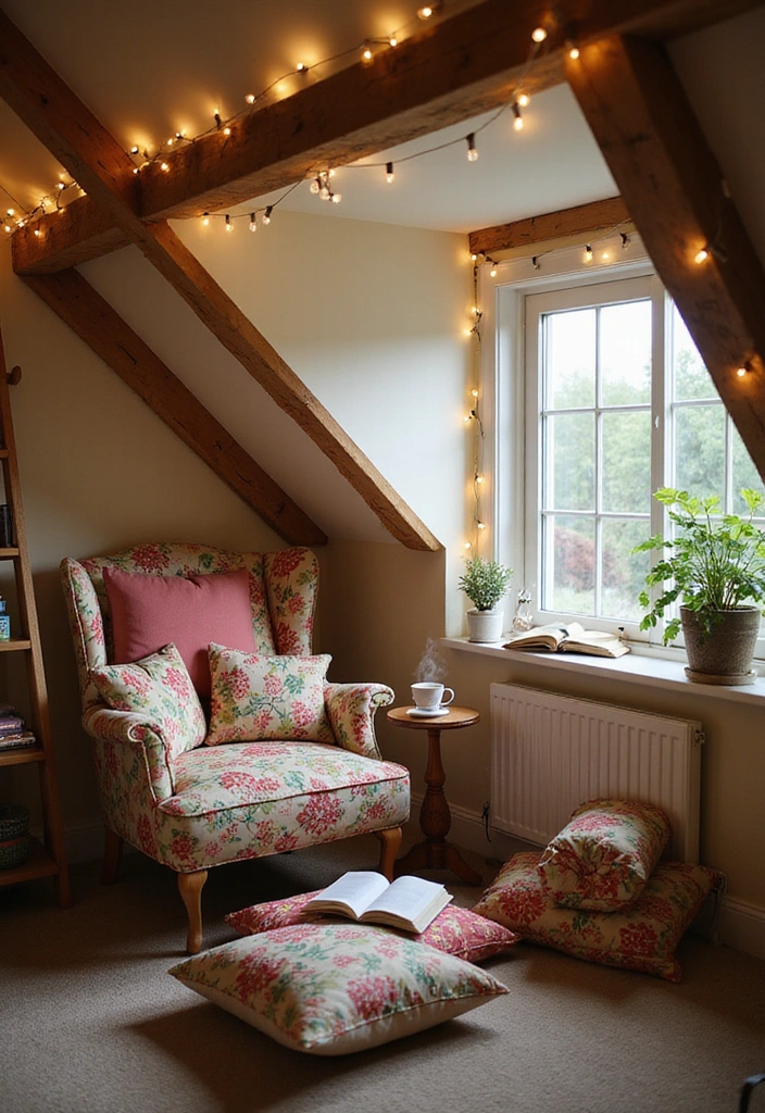 22 Small Attic Room Ideas with Low Ceilings - 1. Create a Cozy Reading Nook