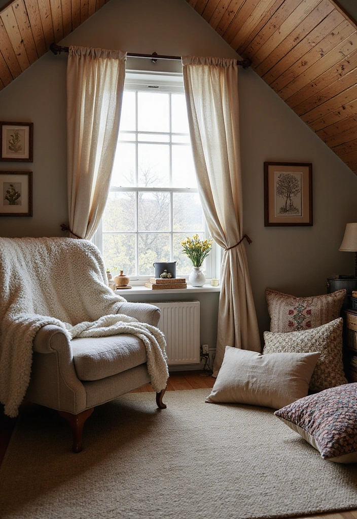 22 Small Attic Room Ideas with Low Ceilings - 10. Incorporate Textured Fabrics