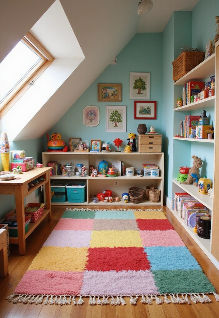 22 Small Attic Room Ideas with Low Ceilings - 15. Create a Child's Playroom