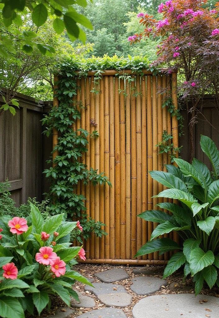 22 Tropical Landscaping Front Yard Ideas - 11. Bamboo Privacy Screens