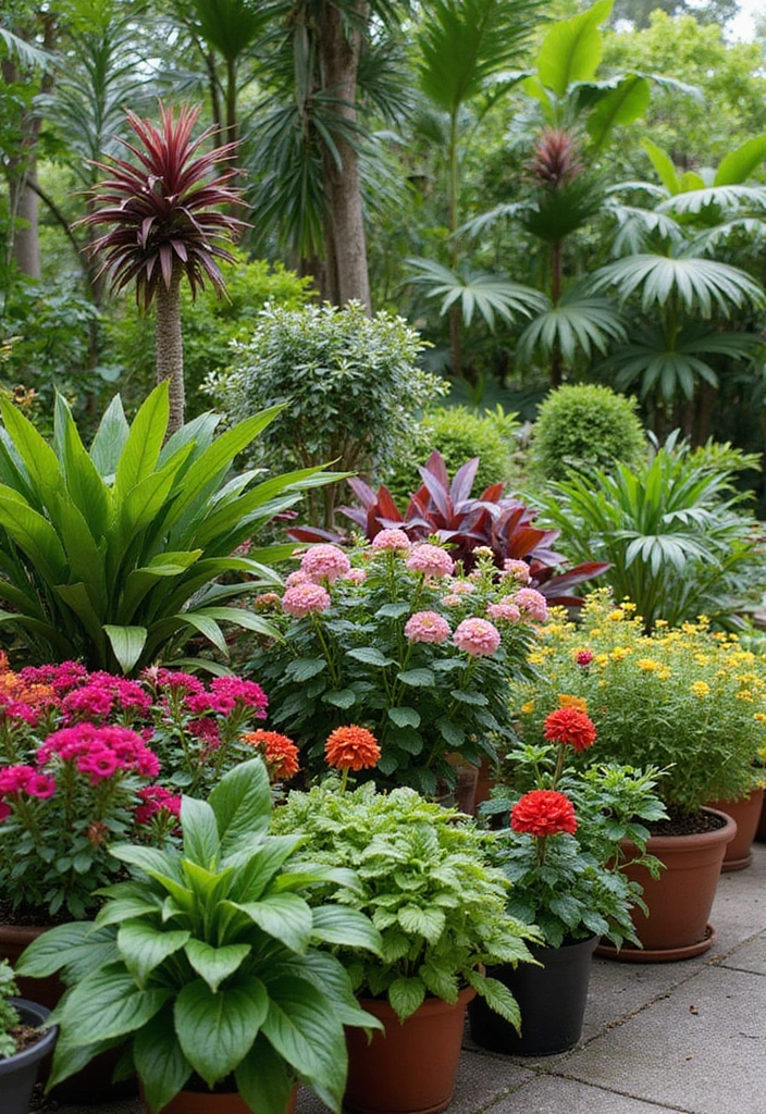 22 Tropical Landscaping Front Yard Ideas - 15. Seasonal Plant Rotation