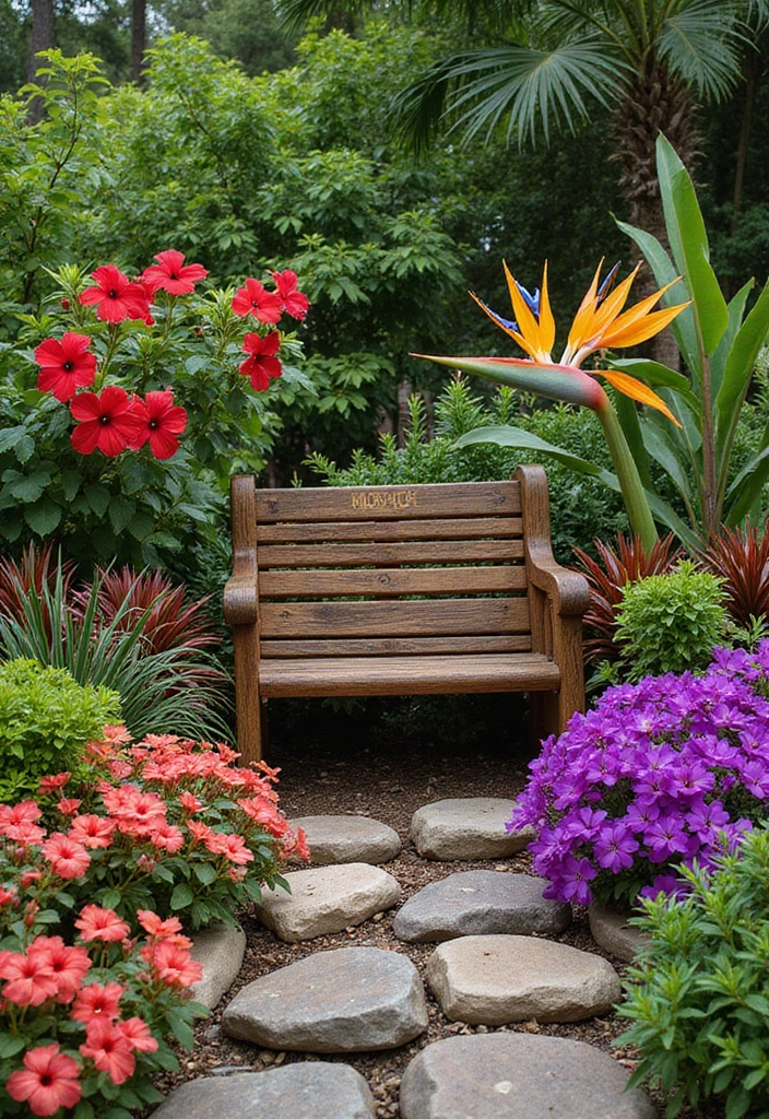 22 Tropical Landscaping Front Yard Ideas - 2. Colorful Flower Beds