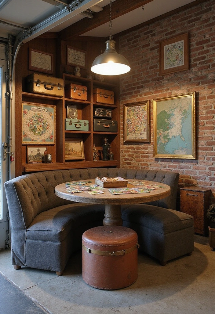 22 Vintage-Inspired Garage Man Cave Ideas - 18. Vintage Puzzle and Game Corner