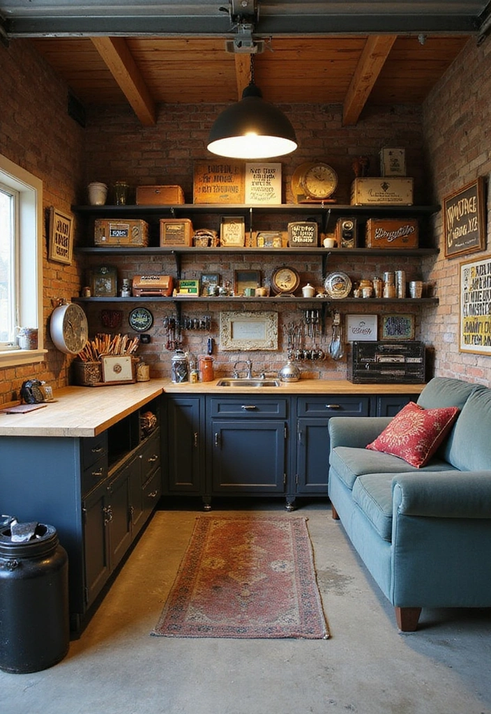 22 Vintage-Inspired Garage Man Cave Ideas - 20. Vintage Hobby Space