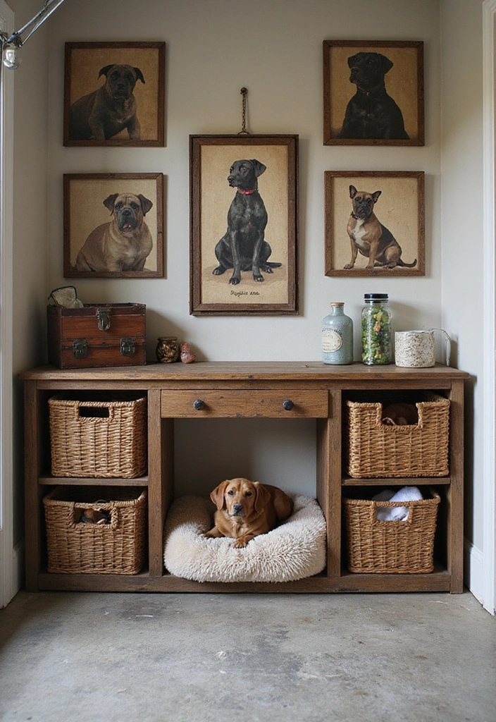 22 Vintage-Inspired Garage Man Cave Ideas - 21. Vintage Pet Corner