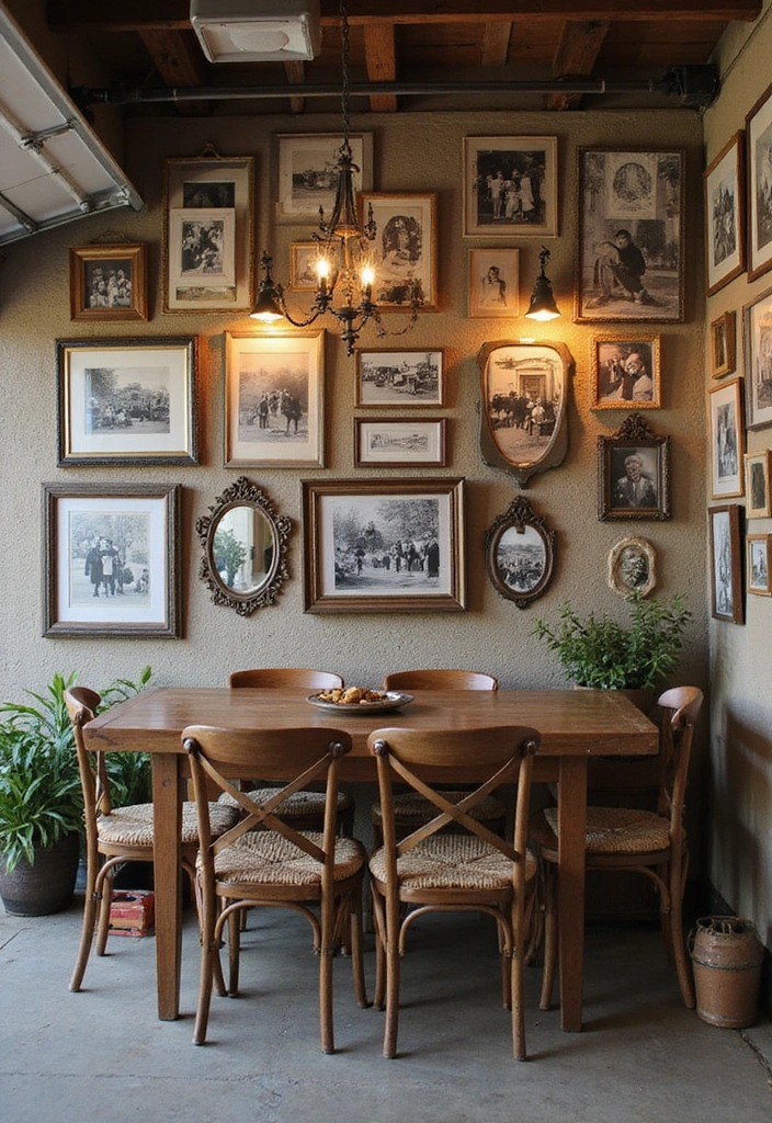 22 Vintage-Inspired Garage Man Cave Ideas - 22. Vintage Photo Gallery