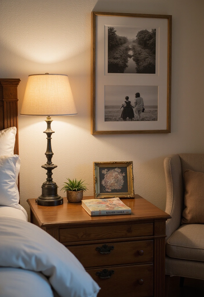 23 Bedside Table Ideas for Minimalist Home Decor - 11. Personalized Touches
