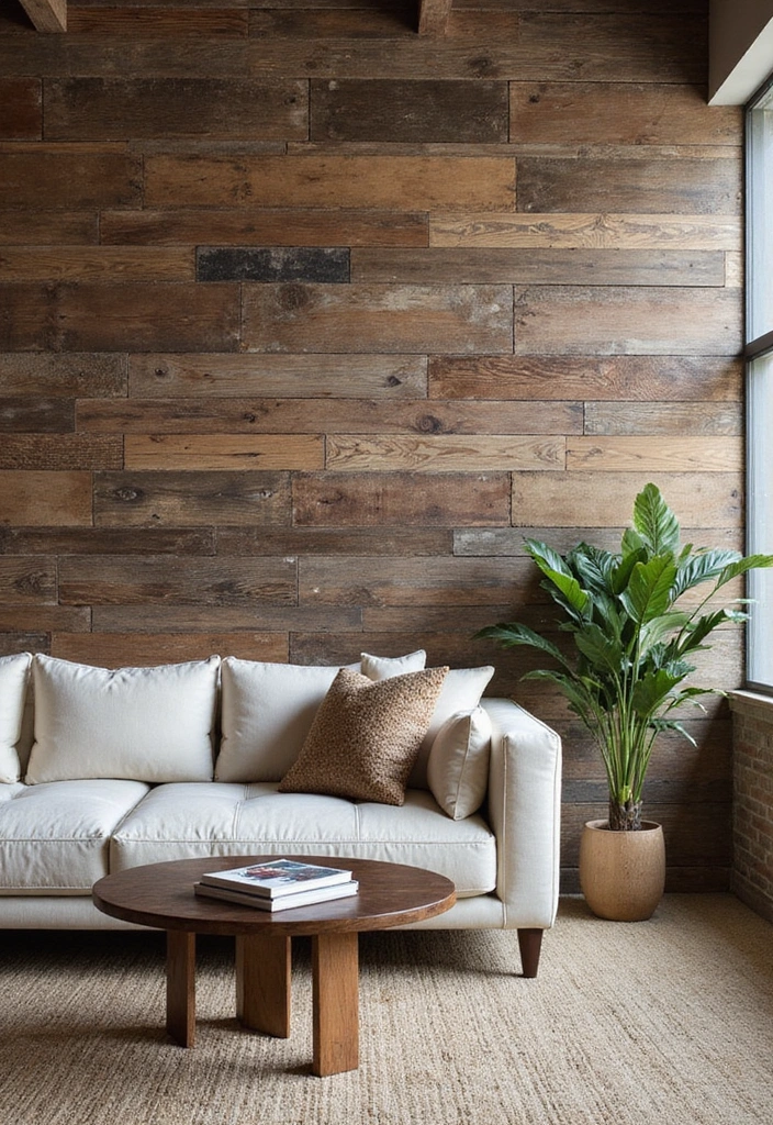 23 Boho Industrial Living Room Ideas - 13. Textured Walls