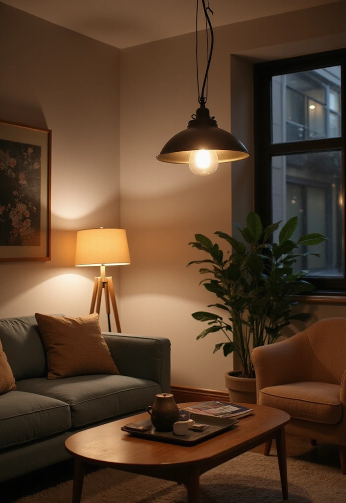 23 Boho Industrial Living Room Ideas - 4. Industrial Lighting Fixtures