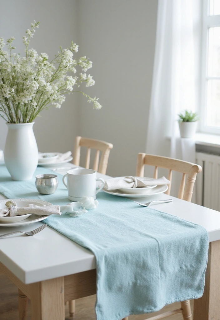 23 Dining Room Table Runner Ideas - 12. Soft Pastel Runners