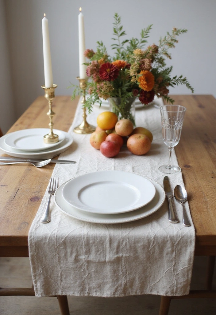 23 Dining Room Table Runner Ideas - 2. Elegant Recycled Cotton Runners