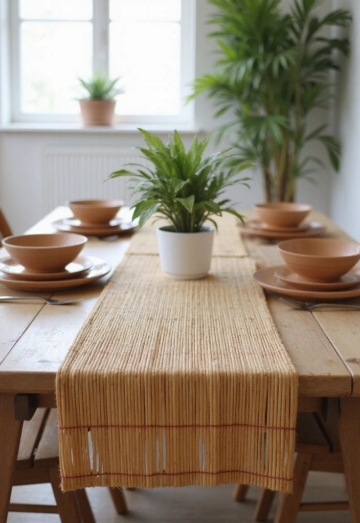 23 Dining Room Table Runner Ideas - 21. Eco-Friendly Bamboo Runners