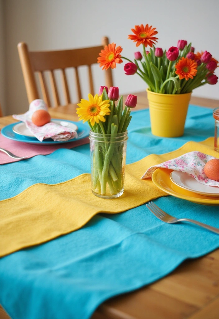 23 Dining Room Table Runner Ideas - 3. Colorful Eco-Friendly Felt Runners
