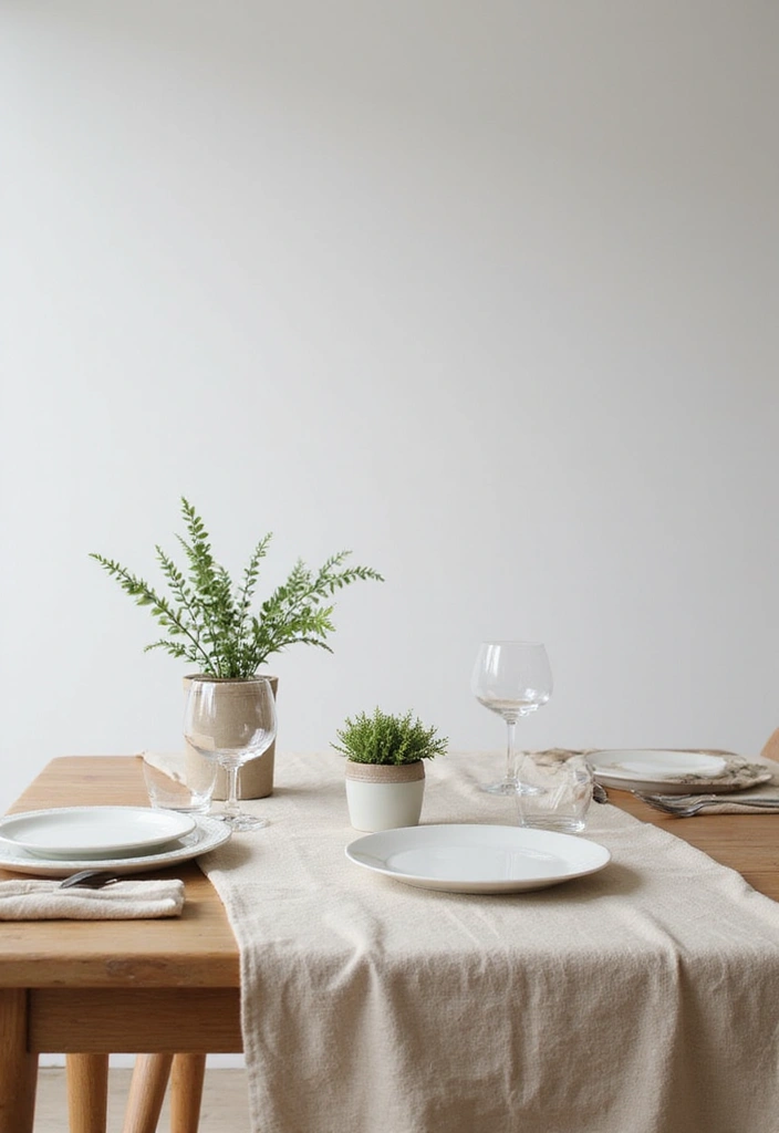 23 Dining Room Table Runner Ideas - 4. Minimalist Linen Runners
