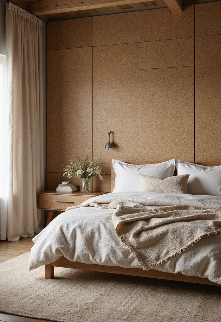 23 Eco-Friendly Bedroom Accent Wall Ideas - 14. Natural Fiber Wall Panels
