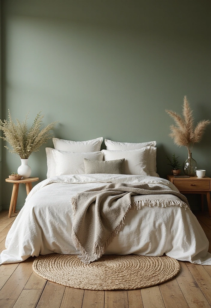 23 Eco-Friendly Bedroom Accent Wall Ideas - 3. Earthy Paint Palettes