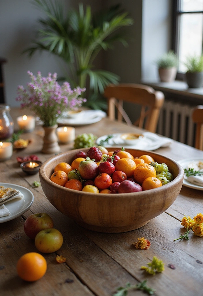 23 Simple Dining Table Centerpiece Ideas for a Rustic Farmhouse Vibe - 5. Seasonal Fruit Bowl