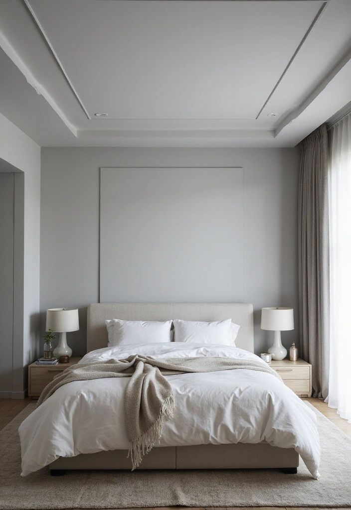 23 Stunning Bedroom Tray Ceiling Ideas for Luxurious Home Decor - 11. Minimalist Tray Ceiling Designs