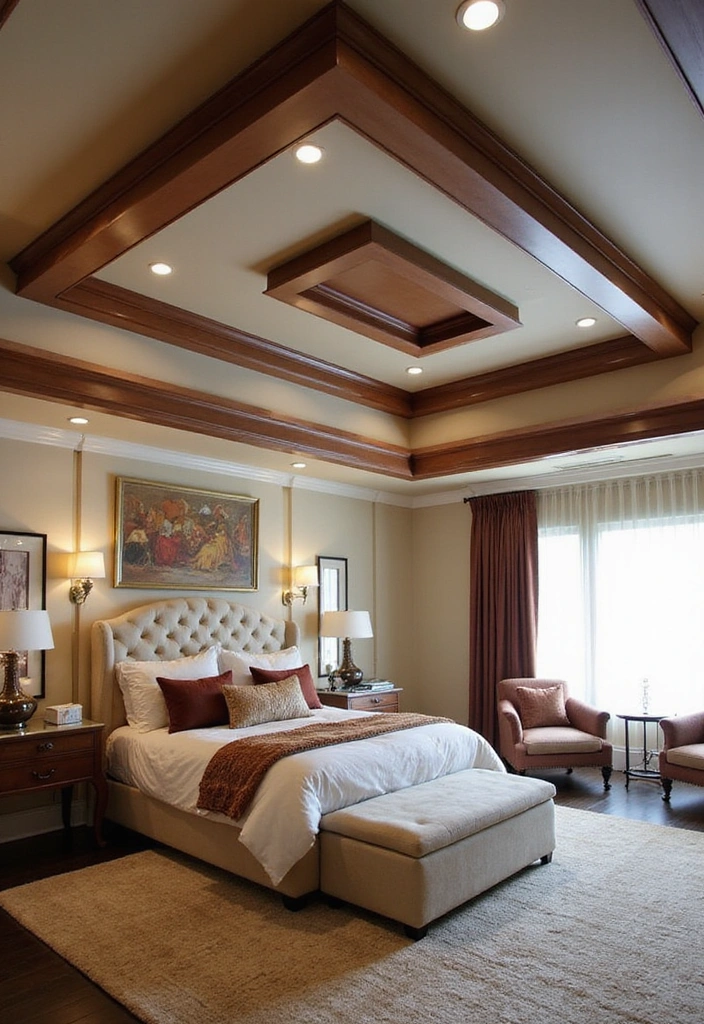 23 Stunning Bedroom Tray Ceiling Ideas for Luxurious Home Decor - 13. Multi-Tiered Tray Ceilings