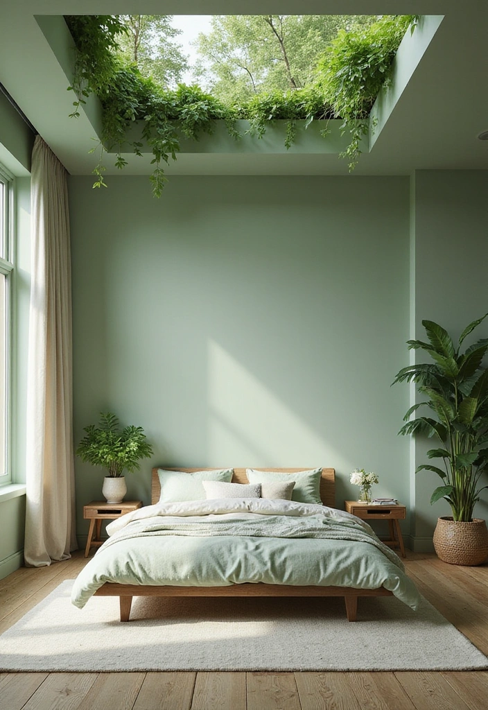 23 Stunning Bedroom Tray Ceiling Ideas for Luxurious Home Decor - 15. Nature-Inspired Ceiling Designs