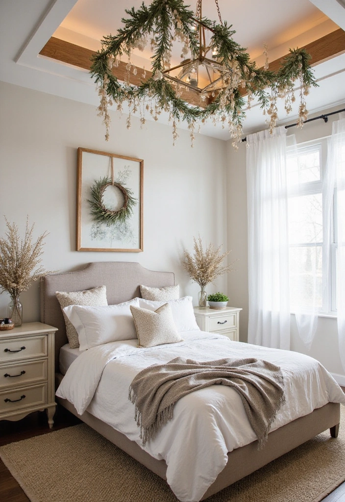 23 Stunning Bedroom Tray Ceiling Ideas for Luxurious Home Decor - 19. Seasonal Decor for Tray Ceilings