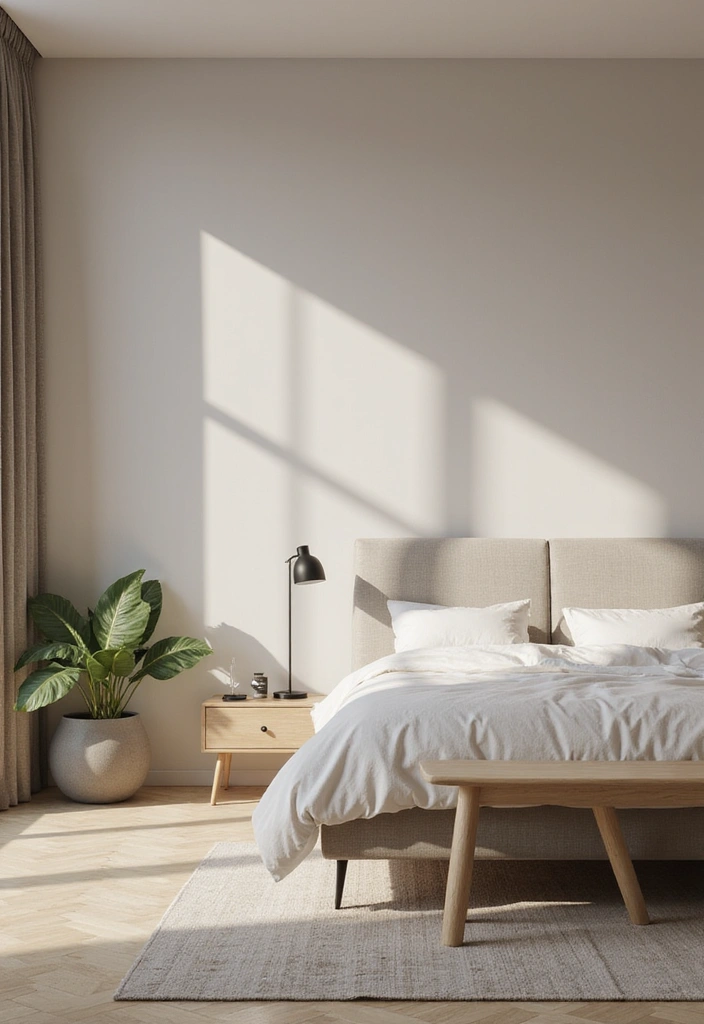 24 Bedroom Chair Ideas for Lounging - 17. Minimalist Stool for Simple Elegance