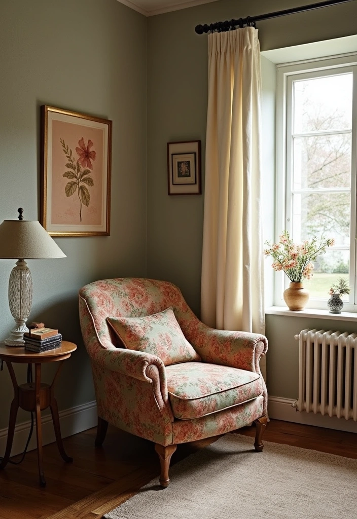 24 Bedroom Chair Ideas for Lounging - 19. Vintage Barrel Chair for Unique Character