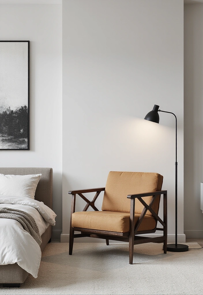 24 Bedroom Chair Ideas for Lounging - 2. Modern Accent Chair for a Chic Look