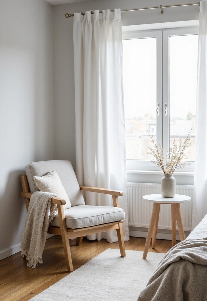 24 Bedroom Chair Ideas for Lounging - 8. Scandinavian Style Chair for Minimalist Appeal