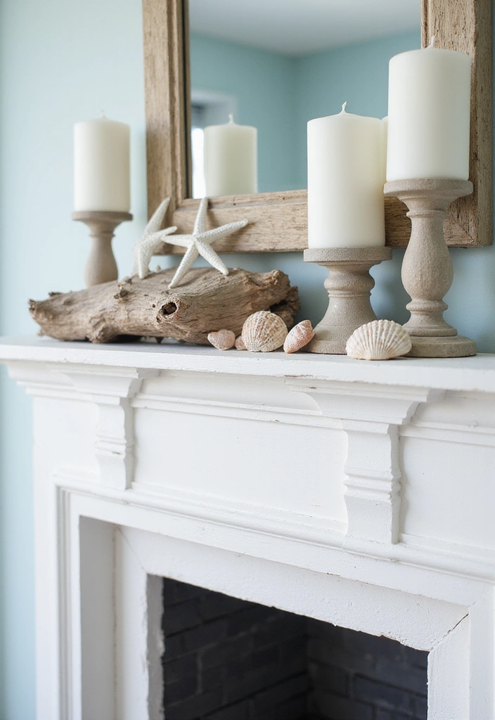 24 Coastal Fireplace Ideas - 1. Whitewashed Charm